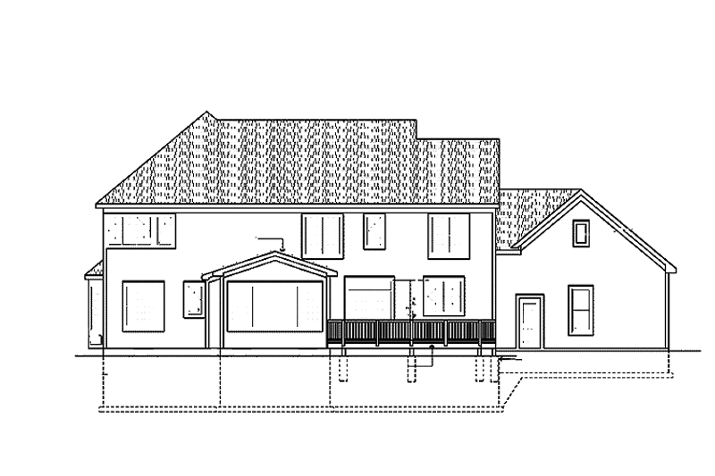 Home Plan - Exterior - Rear Elevation for Traditional House Plan #328-464 - 4 bed, 3.5 bath