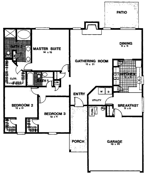Dream House Plan - Ranch Floor Plan - Main Floor Plan #30-301