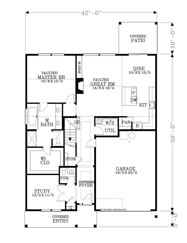 Craftsman Floor Plan - Main Floor Plan #53-701