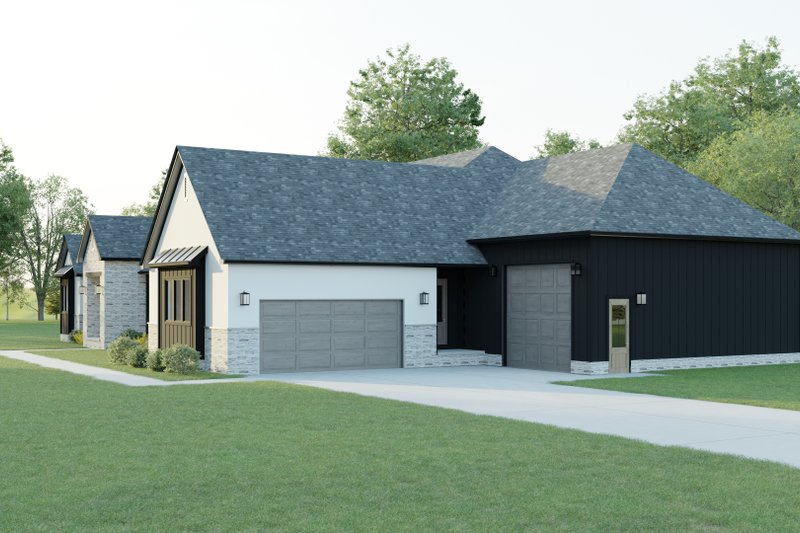 House Blueprint - Exterior - Front Elevation 3 for Country House Plan #1089-37 - 3 bed, 2.5 bath