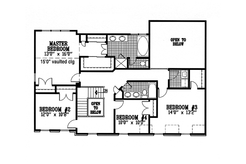 Home Plan - Floor Plan - Upper Floor for Colonial House Plan #953-31 - 4 bed, 2.5 bath