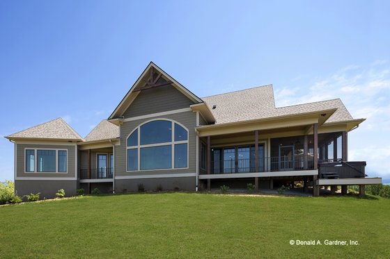 Exterior - Rear Elevation for Ranch House Plan #929-655 - 3 bed, 2.5 bath