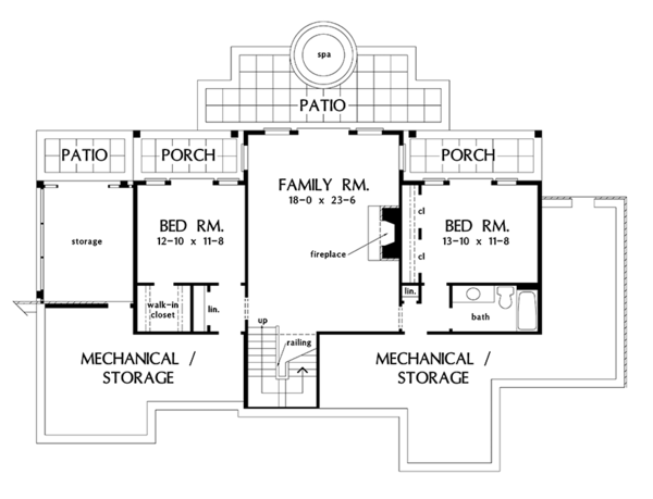 Home Plan - Craftsman Floor Plan - Lower Floor Plan #929-968