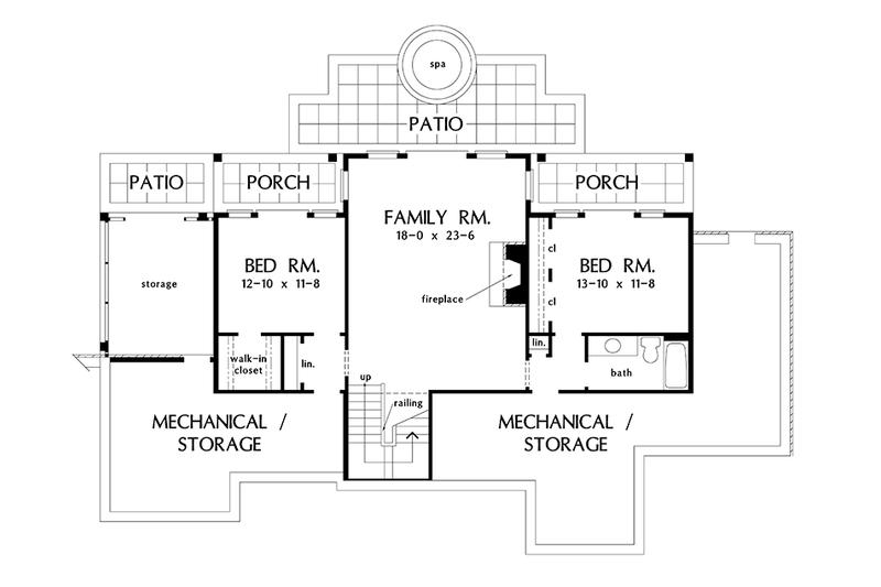 Home Plan - Floor Plan - Lower Floor for Craftsman House Plan #929-968 - 4 bed, 3 bath