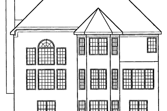 Exterior - Rear Elevation for European House Plan #927-95 - 4 bed, 3.5 bath
