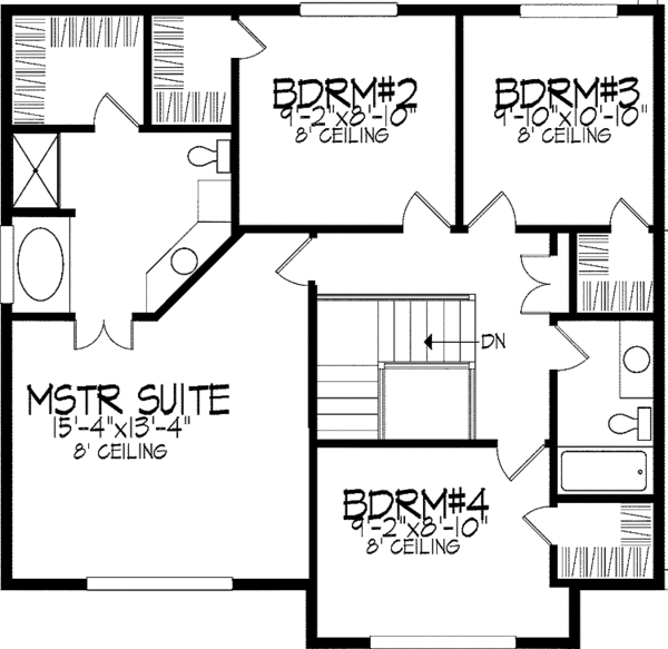 Dream House Plan - Tudor Floor Plan - Upper Floor Plan #51-872