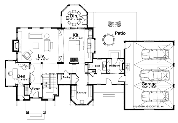 House Plan Design - Craftsman Floor Plan - Main Floor Plan #928-172