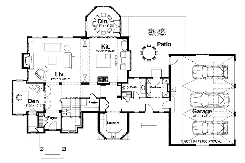 Home Plan - Floor Plan - Main Floor for Craftsman House Plan #928-172 - 3 bed, 3.5 bath
