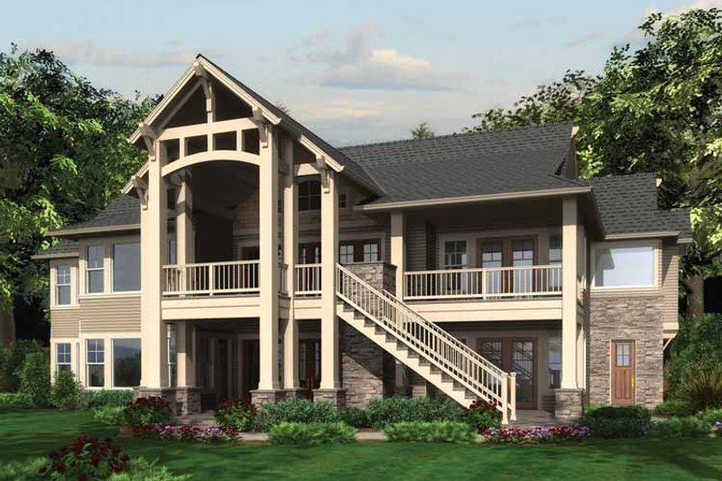 House Plan Design - Exterior - Rear Elevation 2 for Craftsman House Plan #132-561 - 5 bed, 4 bath