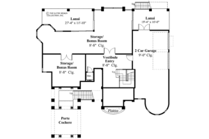 Floor Plan - Lower Floor for Mediterranean House Plan #930-134 - 3 bed, 4.5 bath