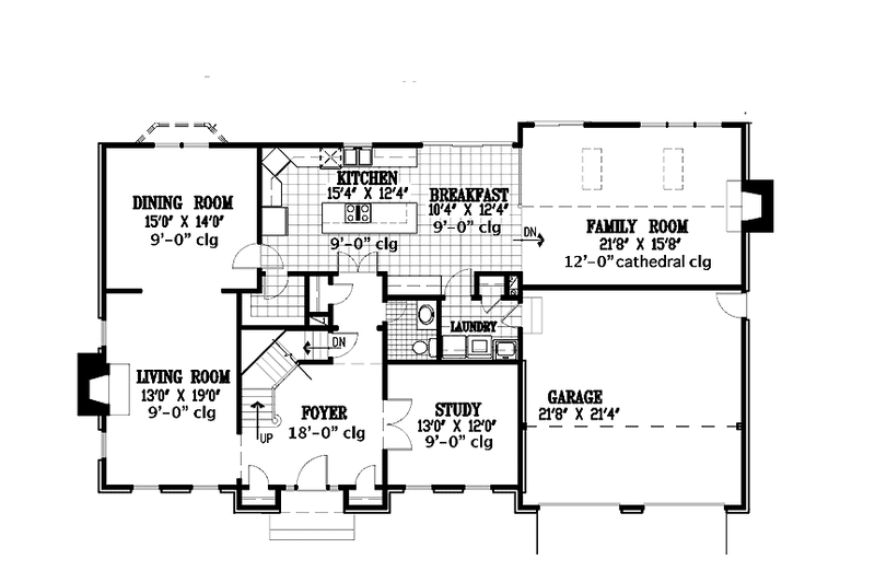 Architectural House Design - Floor Plan - Main Floor for Classical House Plan #953-37 - 4 bed, 3.5 bath
