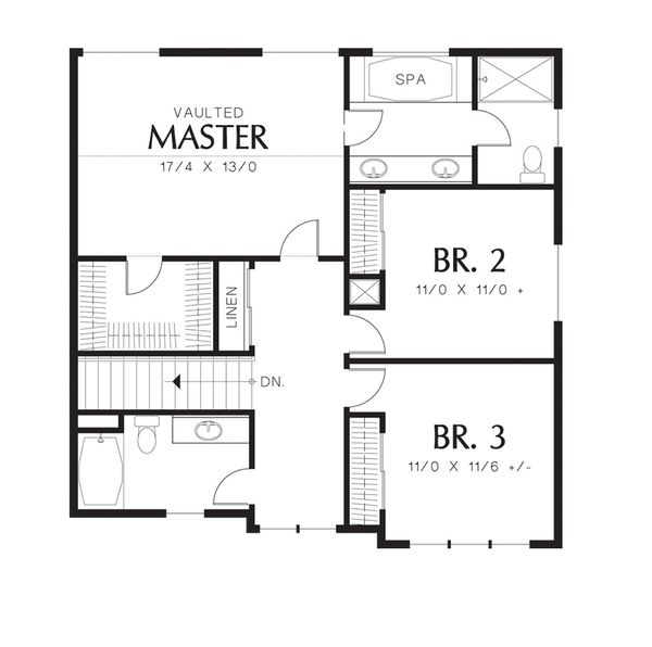 Craftsman Floor Plan - Upper Floor Plan #48-528