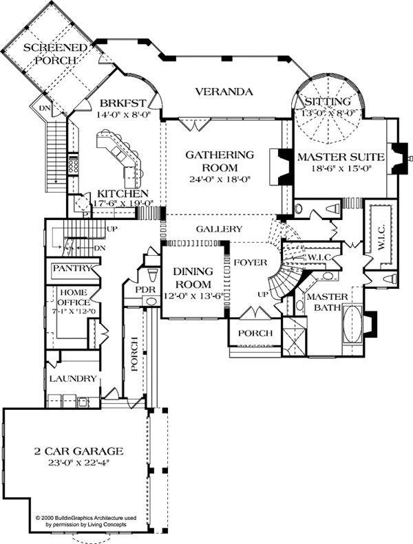 House Plan Design - European Floor Plan - Main Floor Plan #453-601