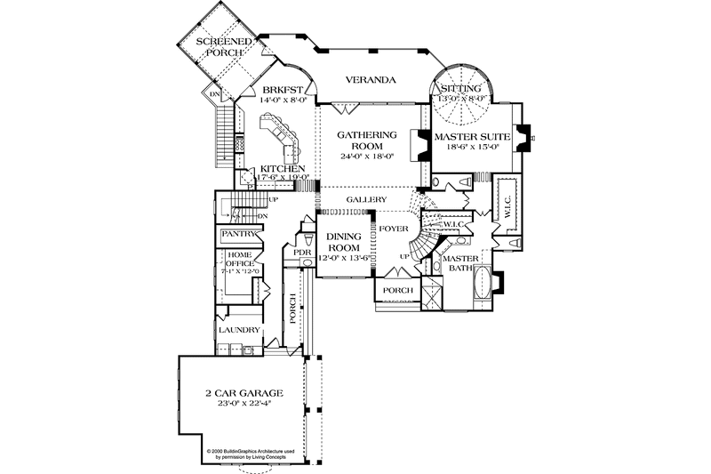 Home Plan - Floor Plan - Main Floor for European House Plan #453-601 - 5 bed, 5 bath