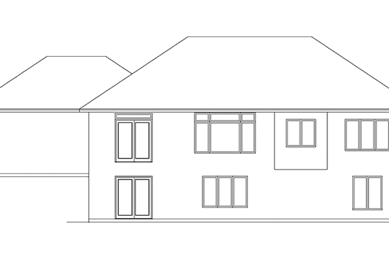 House Blueprint - Exterior - Rear Elevation for Prairie House Plan #981-13 - 2 bed, 2 bath