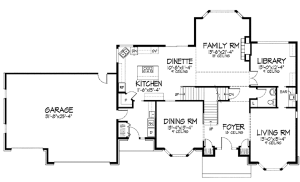Dream House Plan - Traditional Floor Plan - Main Floor Plan #51-771