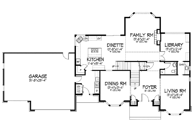 Home Plan - Floor Plan - Main Floor for Traditional House Plan #51-771 - 4 bed, 2.5 bath