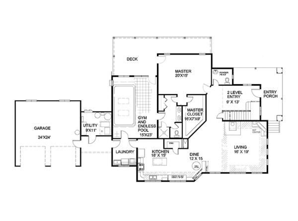 House Plan Design - Craftsman Floor Plan - Main Floor Plan #939-9
