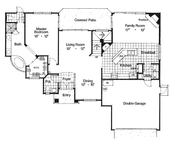 Architectural House Design - Mediterranean Floor Plan - Main Floor Plan #417-776