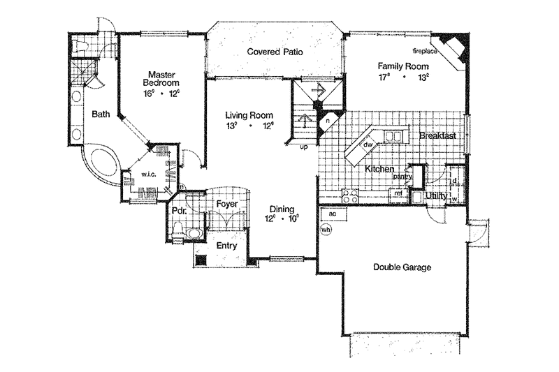 Home Plan - Floor Plan - Main Floor for Mediterranean House Plan #417-776 - 3 bed, 2.5 bath