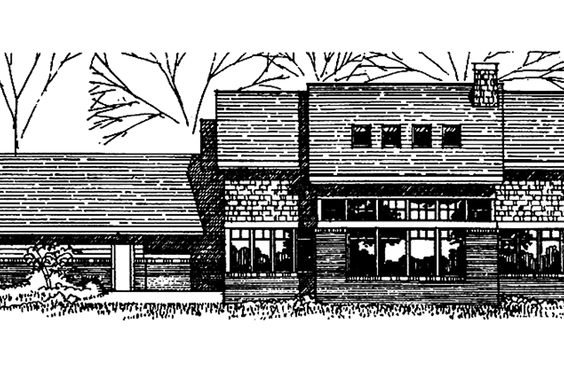 House Blueprint - Exterior - Rear Elevation for Craftsman House Plan #965-5 - 4 bed, 2.5 bath