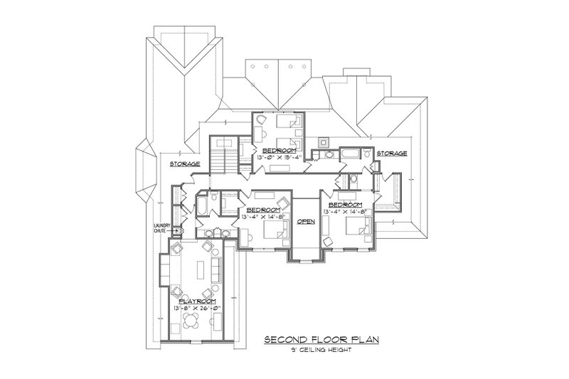 Dream House Plan - Floor Plan - Upper Floor for Classical House Plan #1054-64 - 5 bed, 4.5 bath