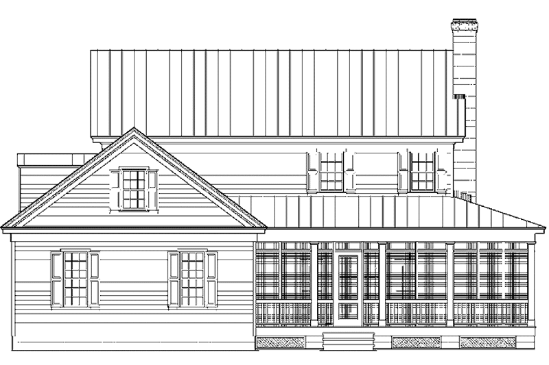 Architectural House Design - Exterior - Rear Elevation for Country House Plan #137-333 - 4 bed, 4.5 bath