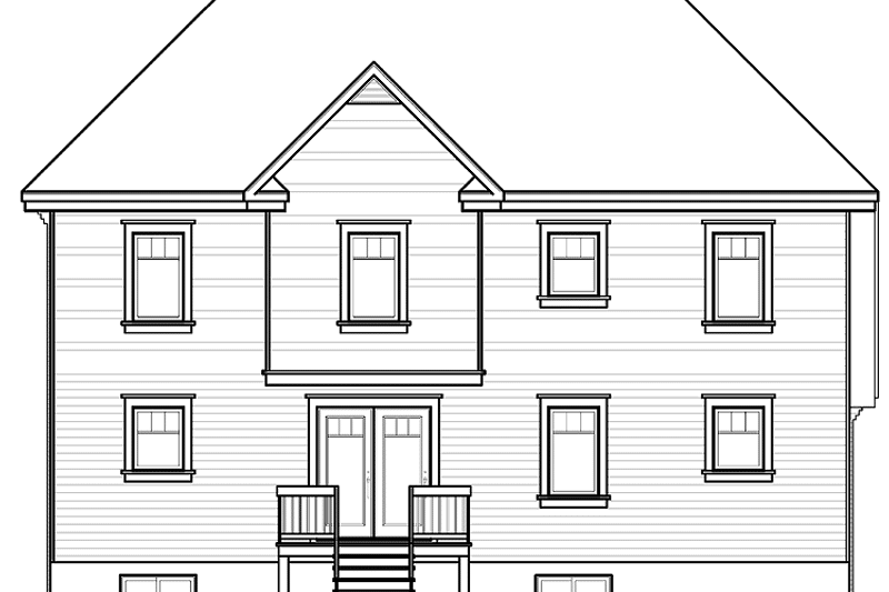 Home Plan - Exterior - Rear Elevation for European House Plan #23-2370 - 4 bed, 2.5 bath
