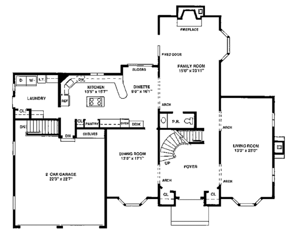 House Plan Design - European Floor Plan - Main Floor Plan #1003-1