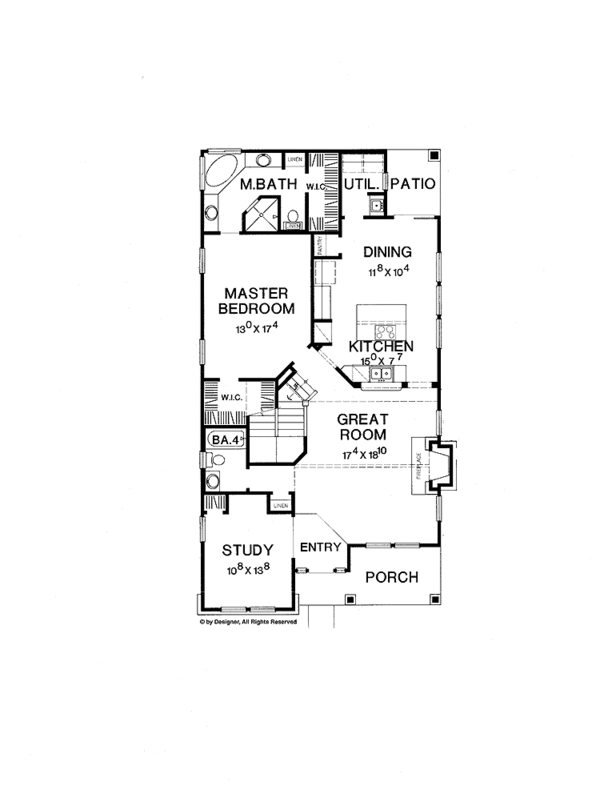 Architectural House Design - Craftsman Floor Plan - Main Floor Plan #472-303