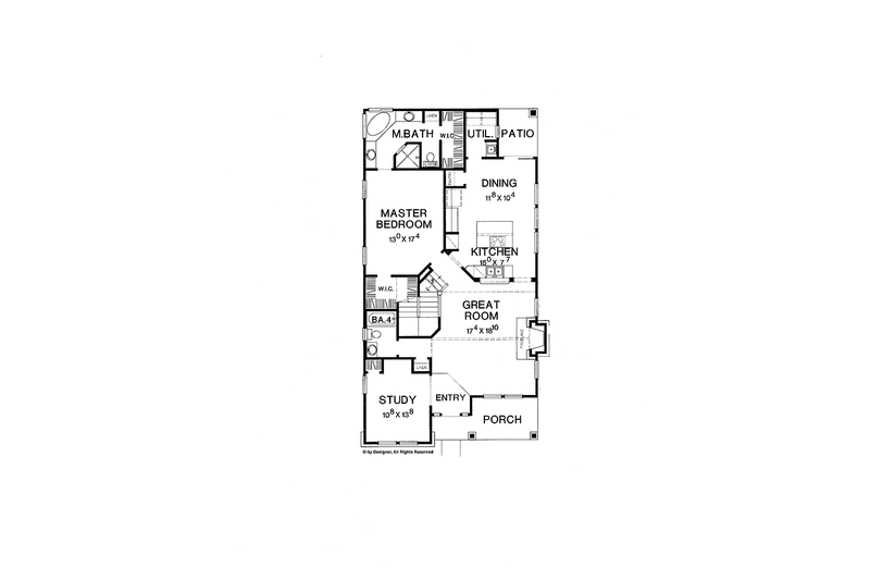 Home Plan - Floor Plan - Main Floor for Craftsman House Plan #472-303 - 4 bed, 4 bath
