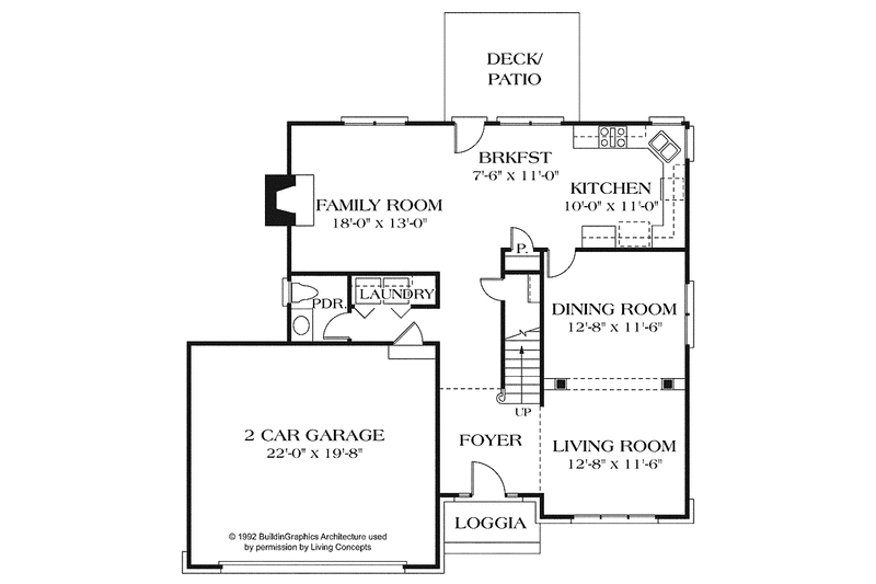 Home Plan - Floor Plan - Main Floor for Mediterranean House Plan #453-430 - 3 bed, 2.5 bath