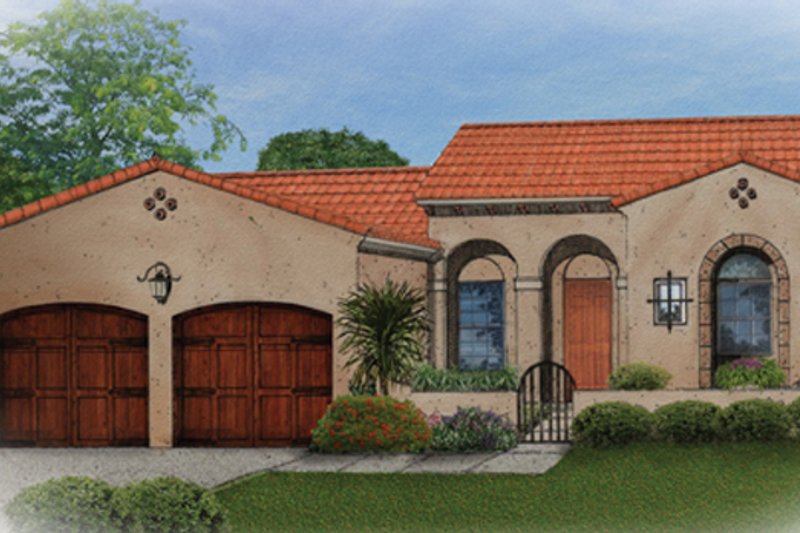 Architectural House Design - Mediterranean Exterior - Front Elevation Plan #1058-4