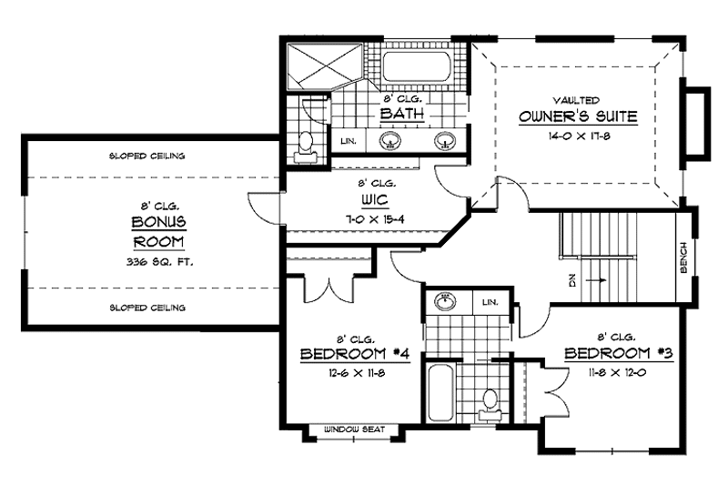 Home Plan - Floor Plan - Upper Floor for European House Plan #51-632 - 4 bed, 3.5 bath