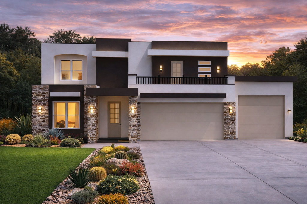 Exterior - Front Elevation 2 for Contemporary House Plan #1111-48 - 4 bed, 2.5 bath