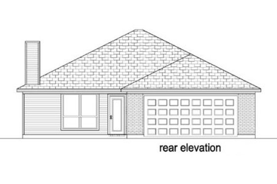 Exterior - Rear Elevation for Traditional House Plan #84-307 - 3 bed, 2 bath