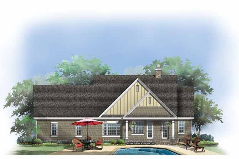Home Plan - Exterior - Rear Elevation for Craftsman House Plan #929-879 - 3 bed, 2 bath