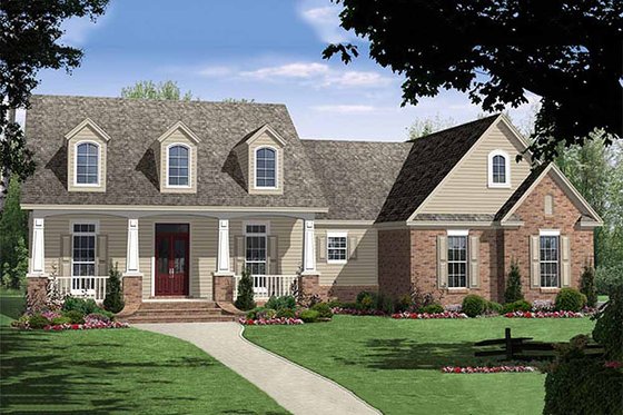 Exterior - Front Elevation 3 for Country House Plan #21-192 - 4 bed, 3 bath