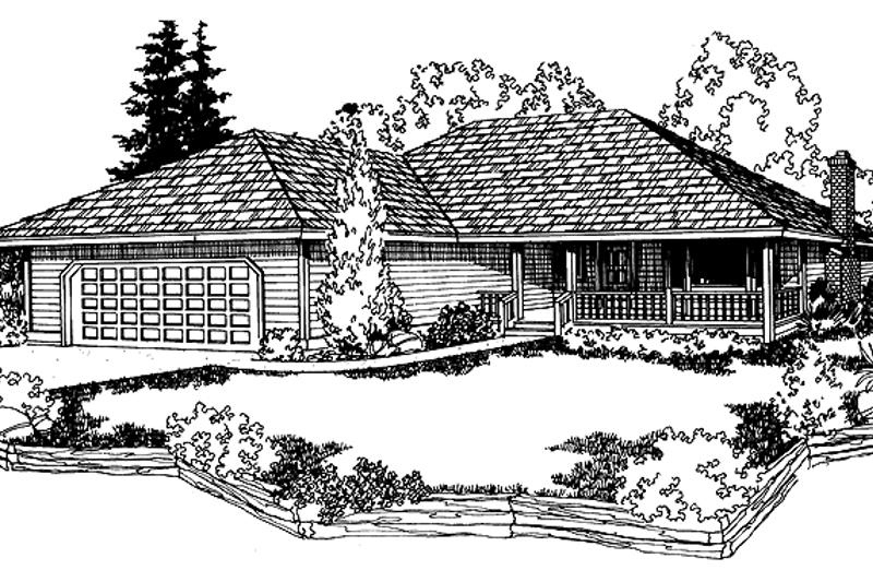 Architectural House Design - Country Exterior - Front Elevation Plan #303-462