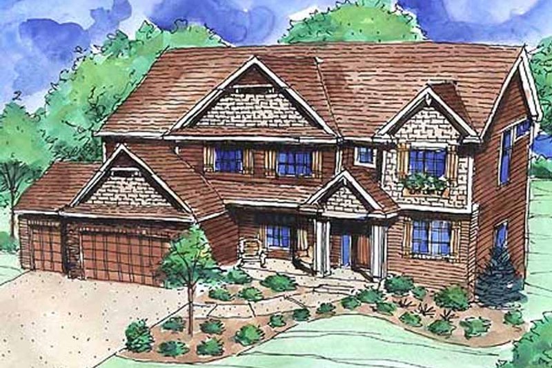 Dream House Plan - Craftsman Exterior - Front Elevation Plan #320-1473