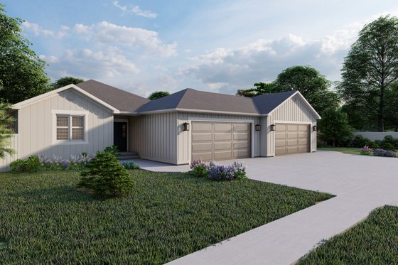 Exterior - Front Elevation 4 for Ranch House Plan #1060-311 - 6 bed, 4 bath