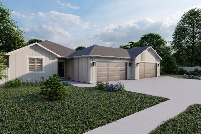 House Plan Design - Exterior - Front Elevation 4 for Ranch House Plan #1060-311 - 6 bed, 4 bath