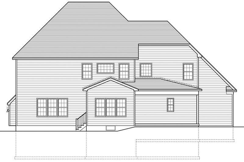 Dream House Plan - Exterior - Rear Elevation for Colonial House Plan #1010-168 - 4 bed, 2.5 bath