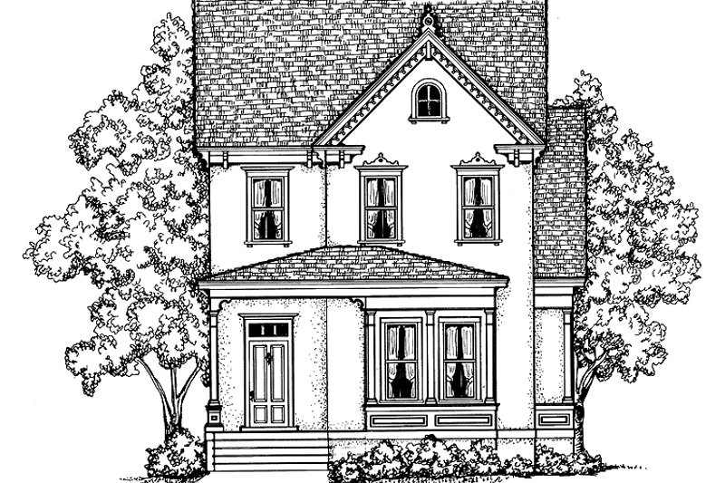 Architectural House Design - Victorian Exterior - Front Elevation Plan #1047-28