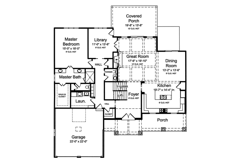 Architectural House Design - Floor Plan - Main Floor for Craftsman House Plan #46-859 - 4 bed, 3.5 bath