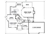 European Style House Plan - 4 Beds 3.5 Baths 3488 Sq/Ft Plan #67-596 