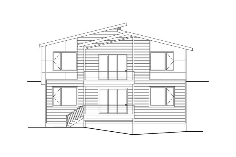 Dream House Plan - Exterior - Rear Elevation for Modern House Plan #124-1467 - 4 bed, 3 bath