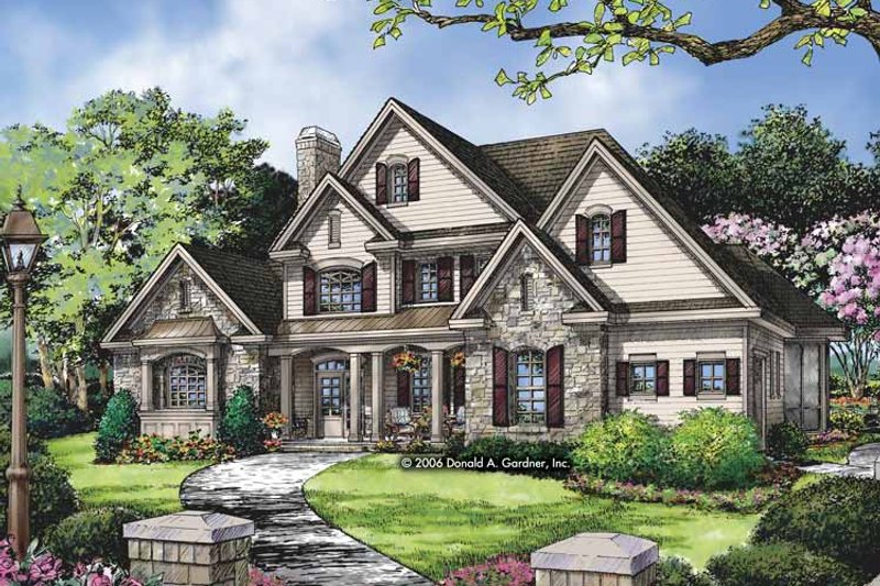 Home Plan - Exterior - Front Elevation 3 for Traditional House Plan #929-811 - 4 bed, 3.5 bath