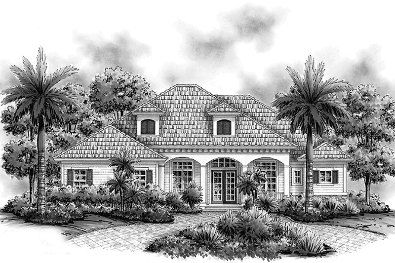 Home Plan - Exterior - Front Elevation 3 for Mediterranean House Plan #1017-49 - 3 bed, 3 bath