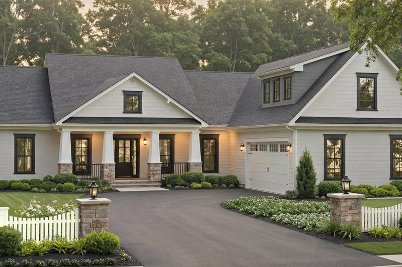 House Blueprint - Farmhouse Exterior - Front Elevation Plan #21-619